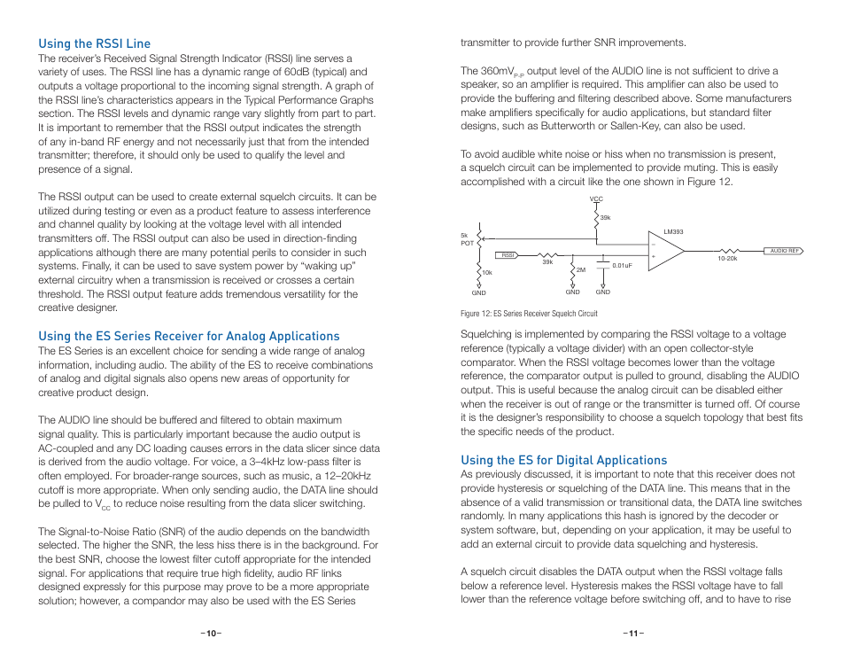 Using the rssi line, Using the es for digital applications | Linx Technologies RXM-xxx-ES User Manual | Page 8 / 17