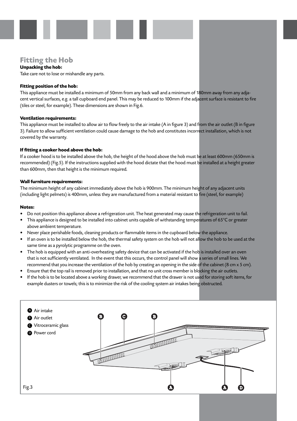 Fitting the hob | CDA INDUCTION HOB HVN61/81 User Manual | Page 11 / 16