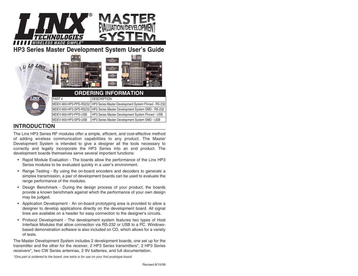 Linx Technologies MDEV-900-HP3-xxx User Manual | 7 pages