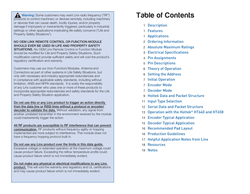 Linx Technologies LICAL-EDC-DS User Manual | Page 2 / 13