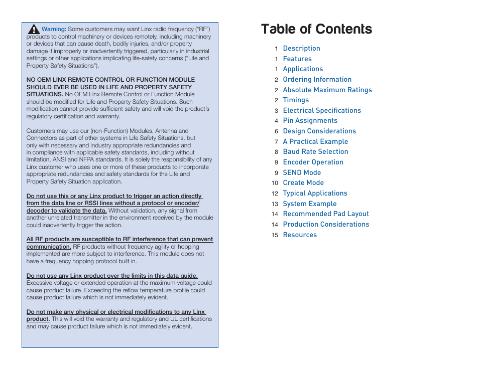 Linx Technologies LICAL-ENC-MS001 User Manual | Page 2 / 11