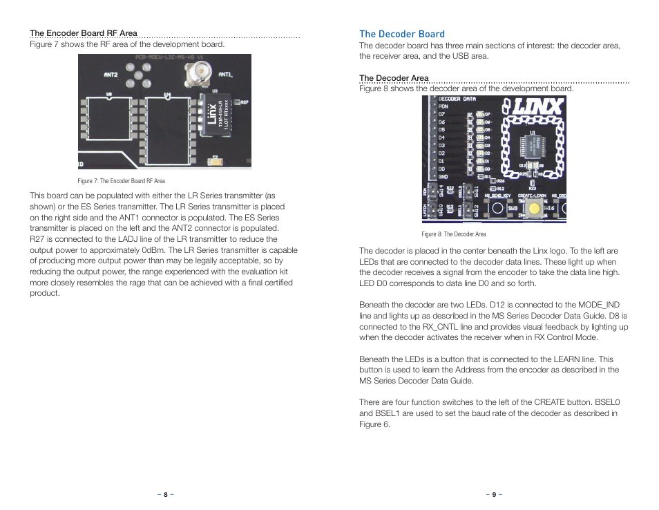 The decoder board | Linx Technologies MDEV-LICAL-MS User Manual | Page 7 / 11