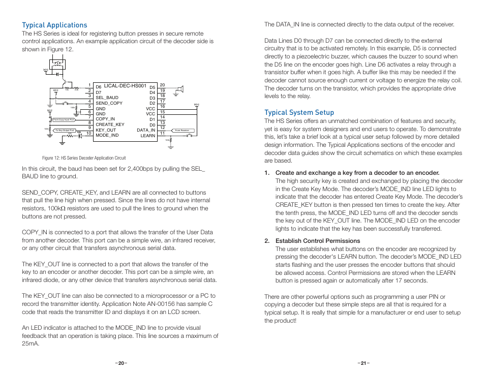 Typical applications, Typical system setup | Linx Technologies LICAL-DEC-HS001 User Manual | Page 13 / 17