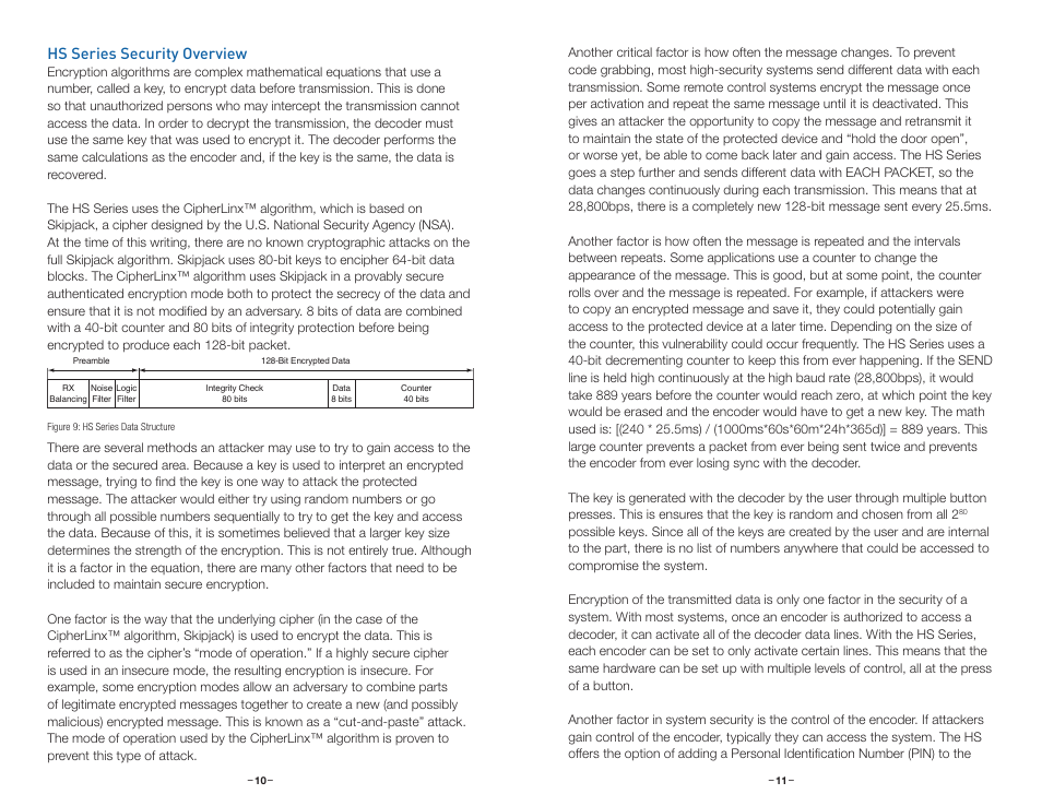 Hs series security overview | Linx Technologies LICAL-DEC-HS001 User Manual | Page 8 / 17