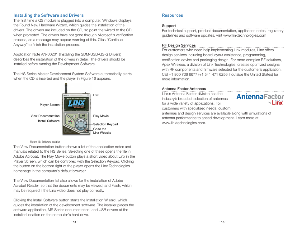 Installing the software and drivers, Resources | Linx Technologies MDEV-LICAL-HS User Manual | Page 10 / 11