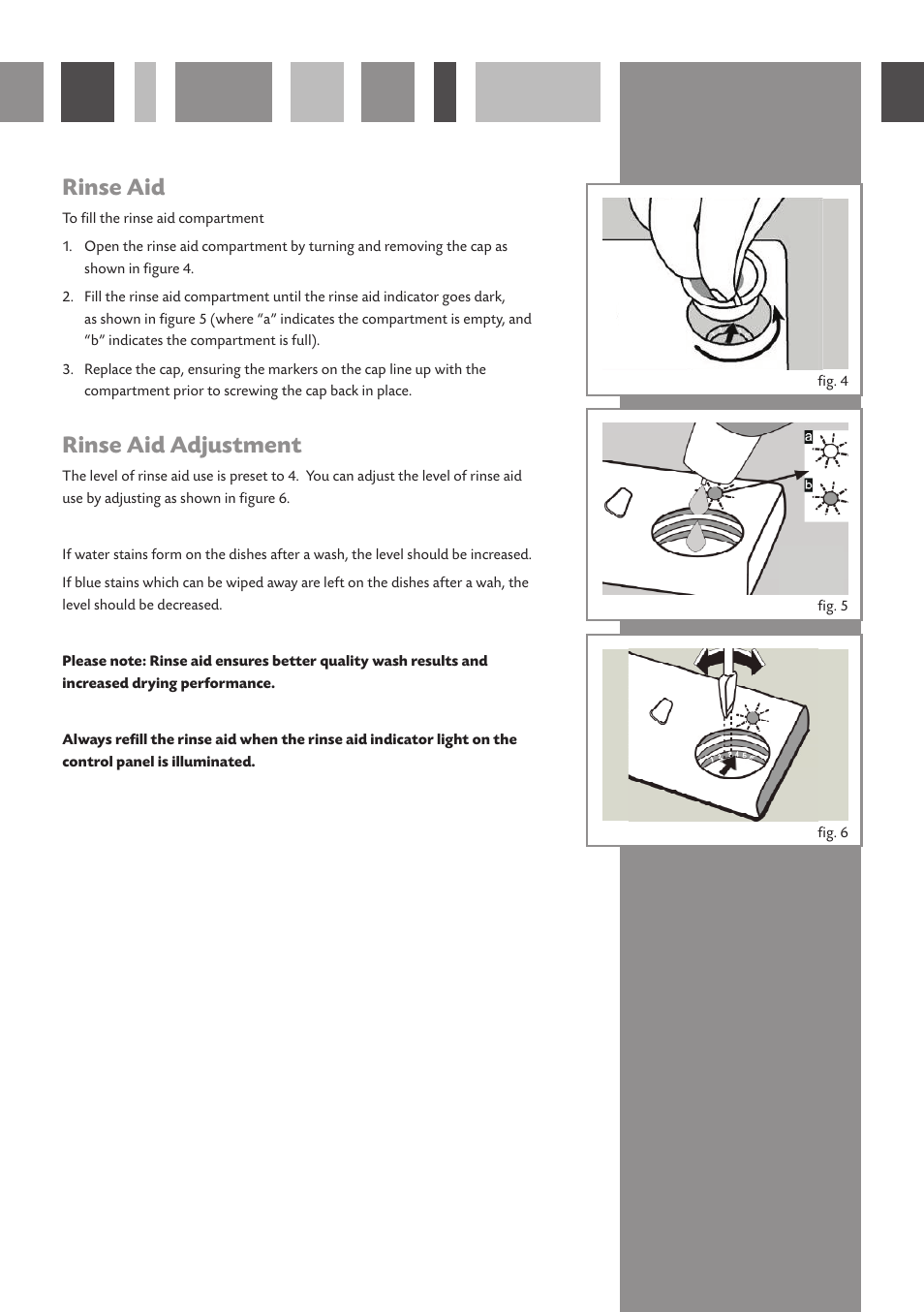 Rinse aid, Rinse aid adjustment | CDA WC140 User Manual | Page 7 / 18