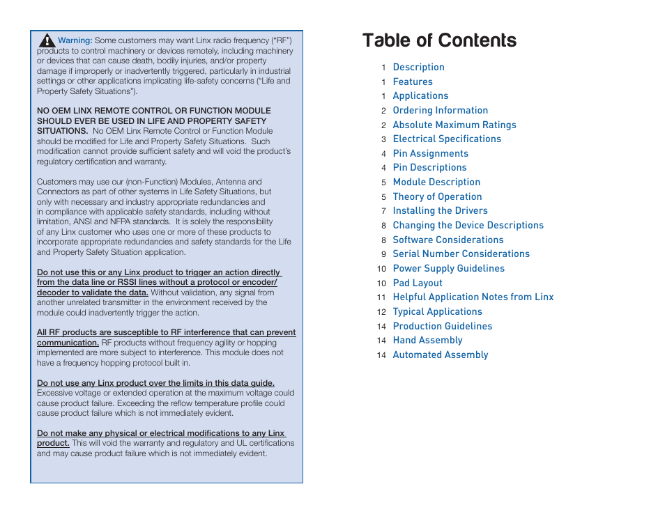 Linx Technologies SDM-USB-QS-S User Manual | Page 2 / 11