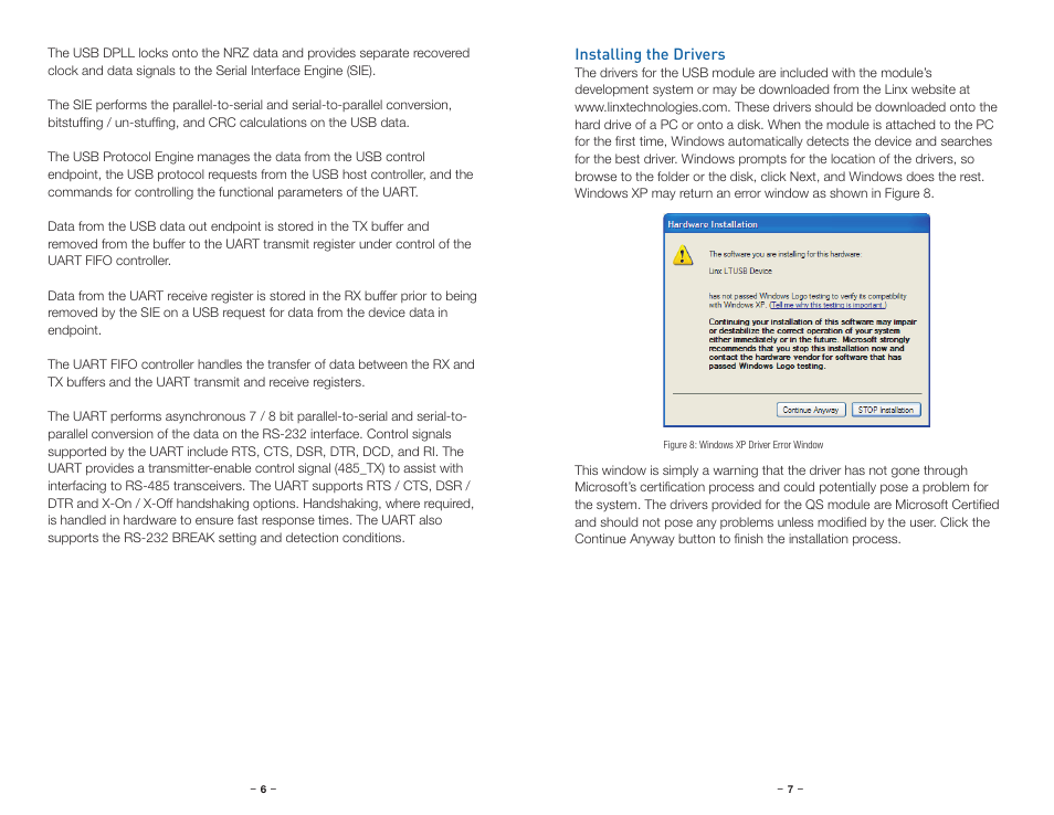 Installing the drivers | Linx Technologies SDM-USB-QS-S User Manual | Page 6 / 11