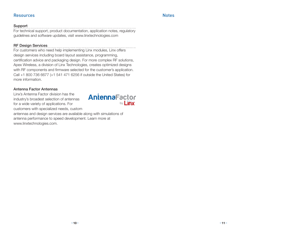 Resources, Notes | Linx Technologies MDEV-USB-QS User Manual | Page 8 / 9