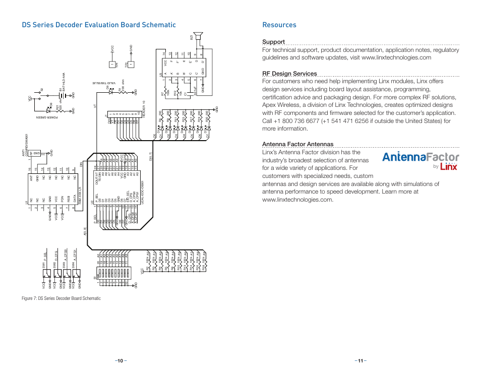 Ds series decoder evaluation board schematic, Resources, Figure 7: ds series decoder board schematic | Linx Technologies OEM Transmitter Evaluation Kit User Manual | Page 8 / 9