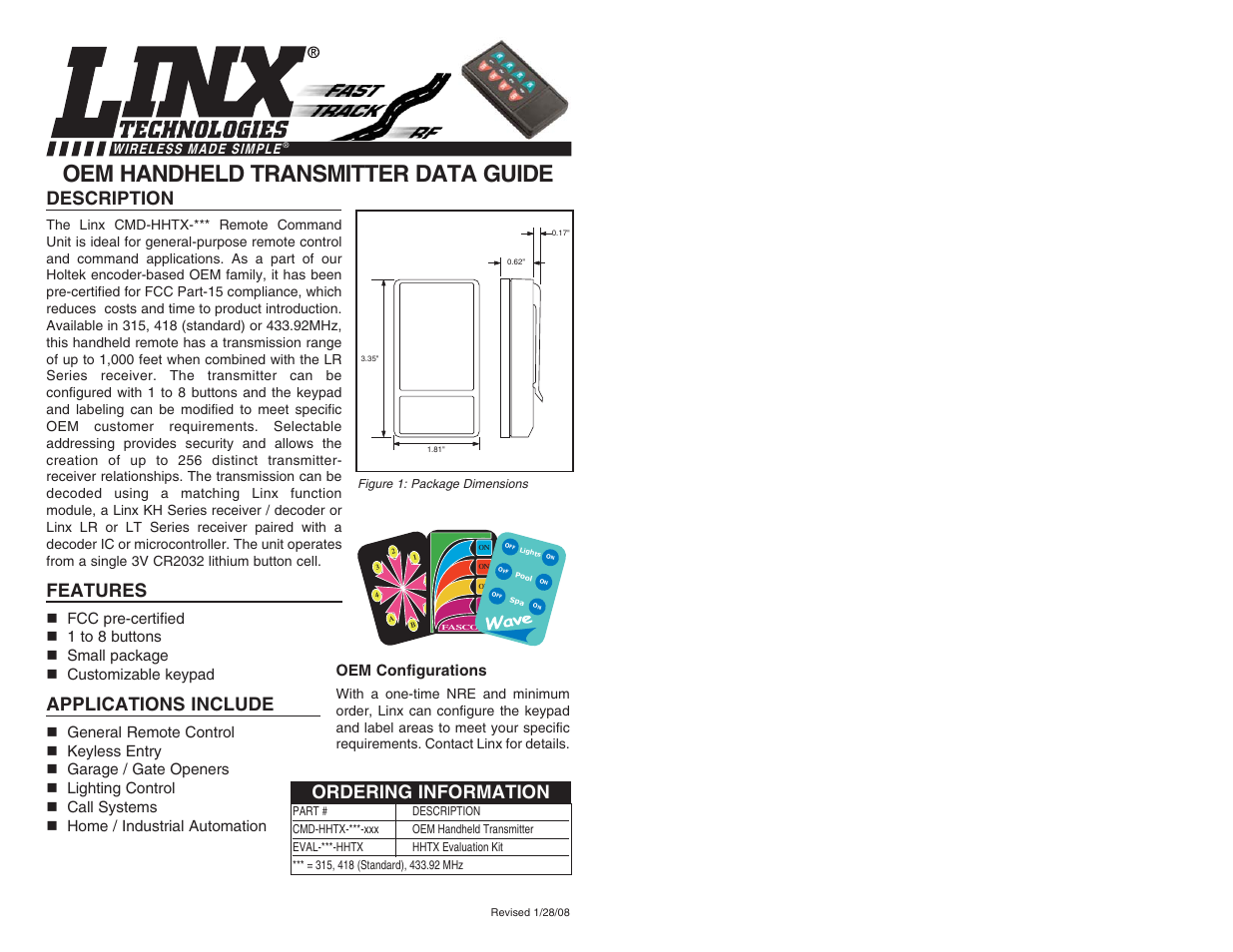 Linx Technologies CMD-HHTX-xxx User Manual | 5 pages