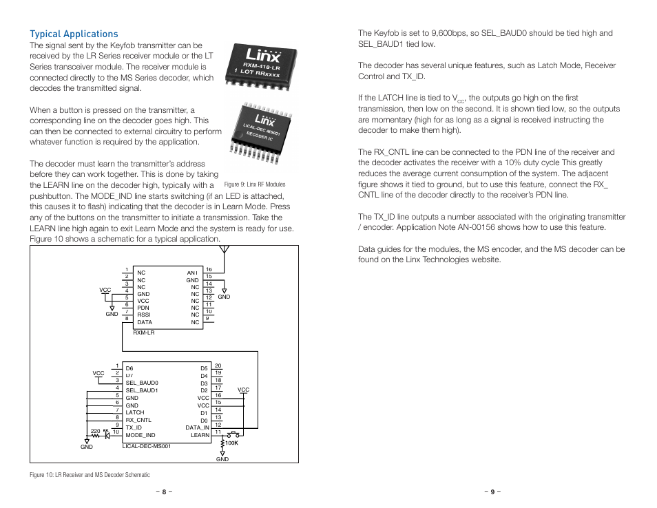 Typical applications | Linx Technologies OTX-xxx-HH-KF-MS User Manual | Page 7 / 9