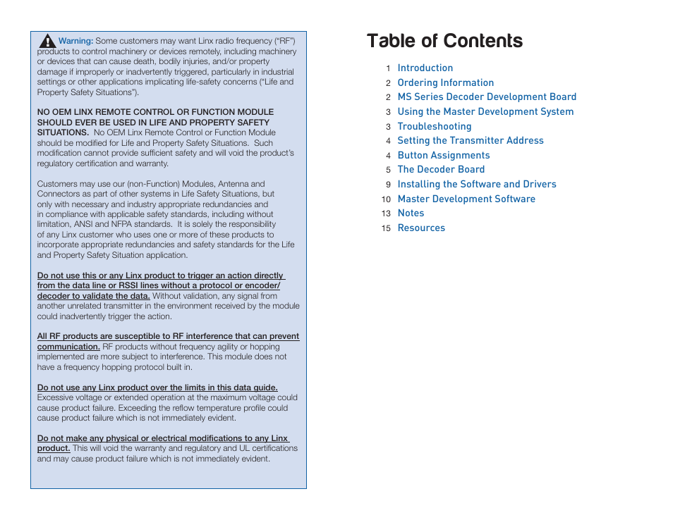 Linx Technologies MDEV-xxx-HH-KF-MS User Manual | Page 2 / 11