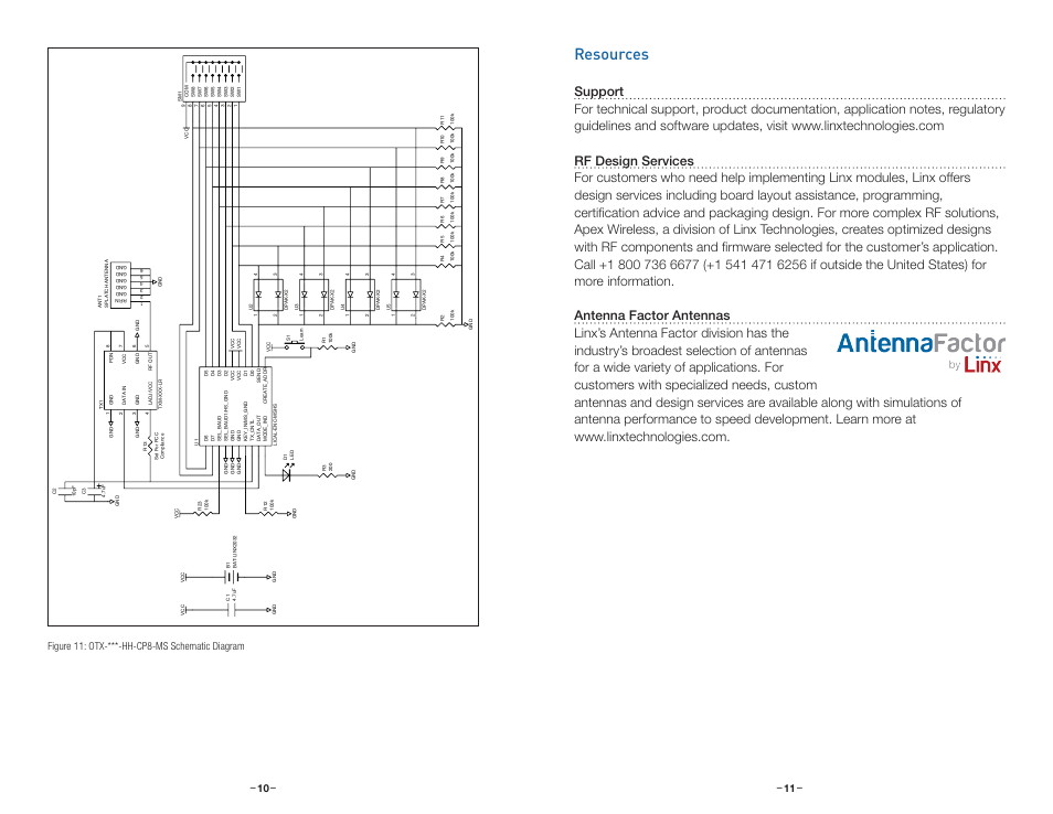 Resources, Figure 11: otx-***-hh-cp8-ms schematic diagram | Linx Technologies OTX-xxx-HH-CP8-MS User Manual | Page 8 / 9