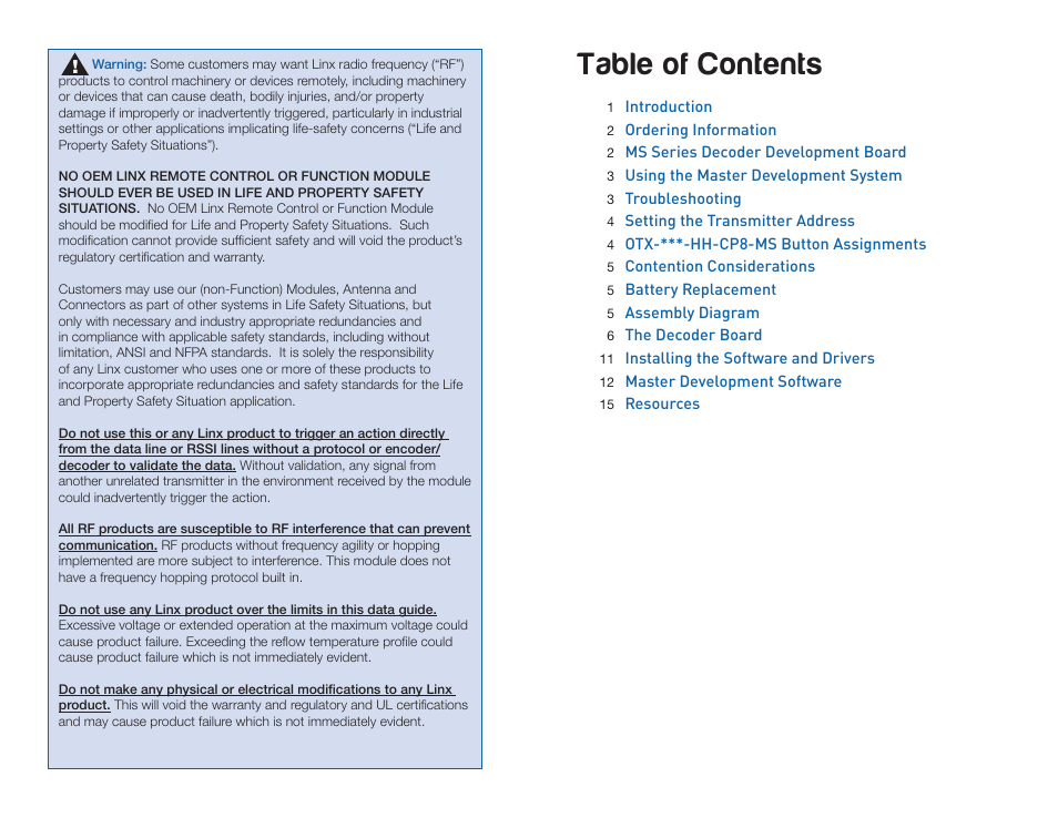 Linx Technologies MDEV-xxx-HH-CP8-MS User Manual | Page 2 / 11