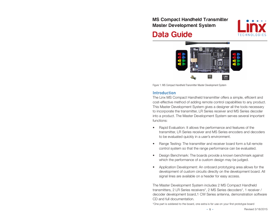 Introduction, Data guide | Linx Technologies MDEV-xxx-HH-CP8-MS User Manual | Page 3 / 11