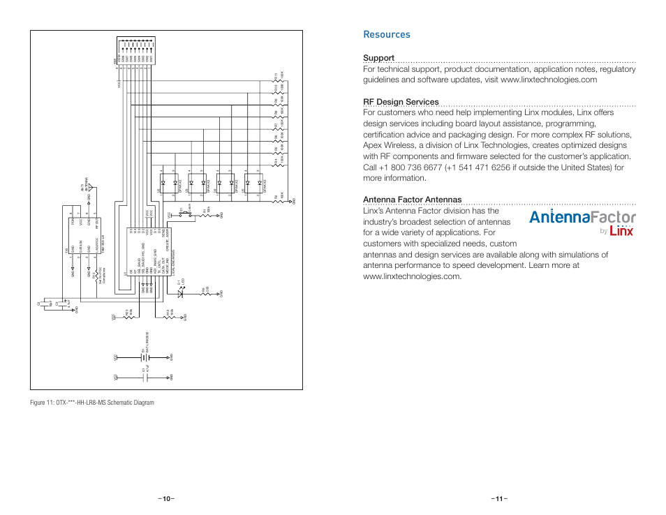 Resources, Figure 11: otx-***-hh-lr8-ms schematic diagram | Linx Technologies OTX-xxx-HH-LR8-MS User Manual | Page 8 / 9