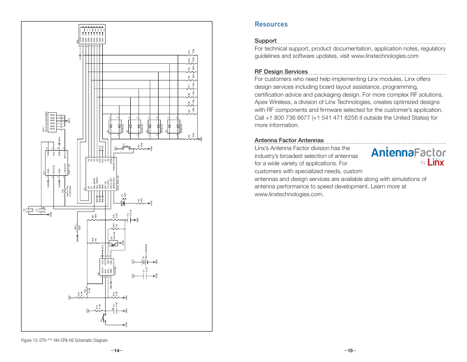 Resources, Figure 13: otx-***-hh-cp8-hs schematic diagram | Linx Technologies OTX-xxx-HH-CP8-HS User Manual | Page 10 / 11