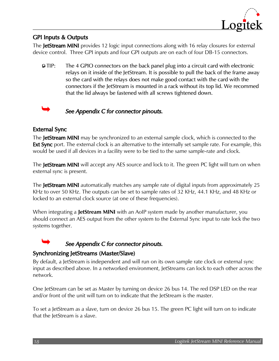 Logitek Electronic Systems JetStream Audio Networking Platform User Manual | Page 18 / 55