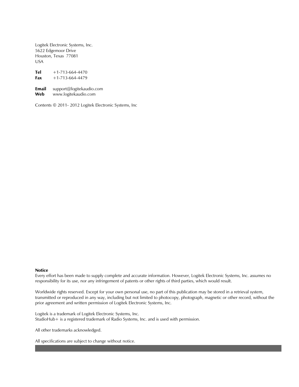 Logitek Electronic Systems JetStream Audio Networking Platform User Manual | Page 2 / 55