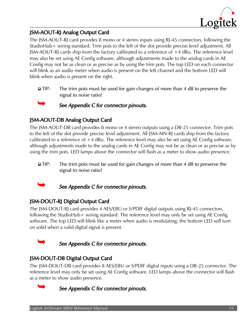 Logitek Electronic Systems JetStream Audio Networking Platform User Manual | Page 25 / 55