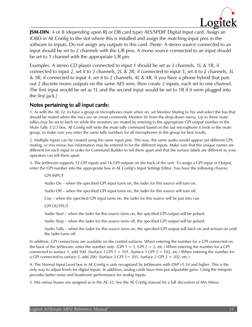 Logitek Electronic Systems JetStream Audio Networking Platform User Manual | Page 35 / 55