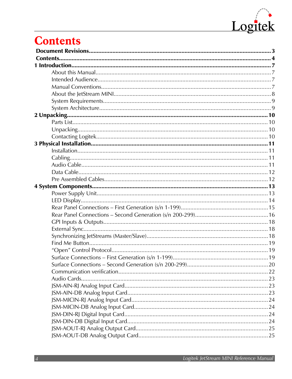 Logitek Electronic Systems JetStream Audio Networking Platform User Manual | Page 4 / 55