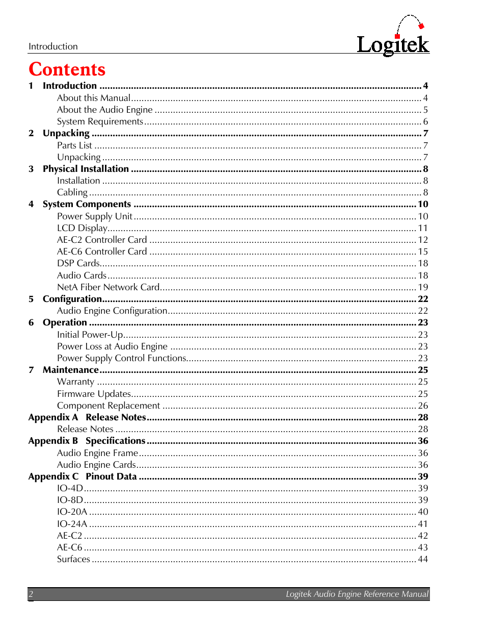 Logitek Electronic Systems AE-32 Audio Engine User Manual | Page 4 / 46
