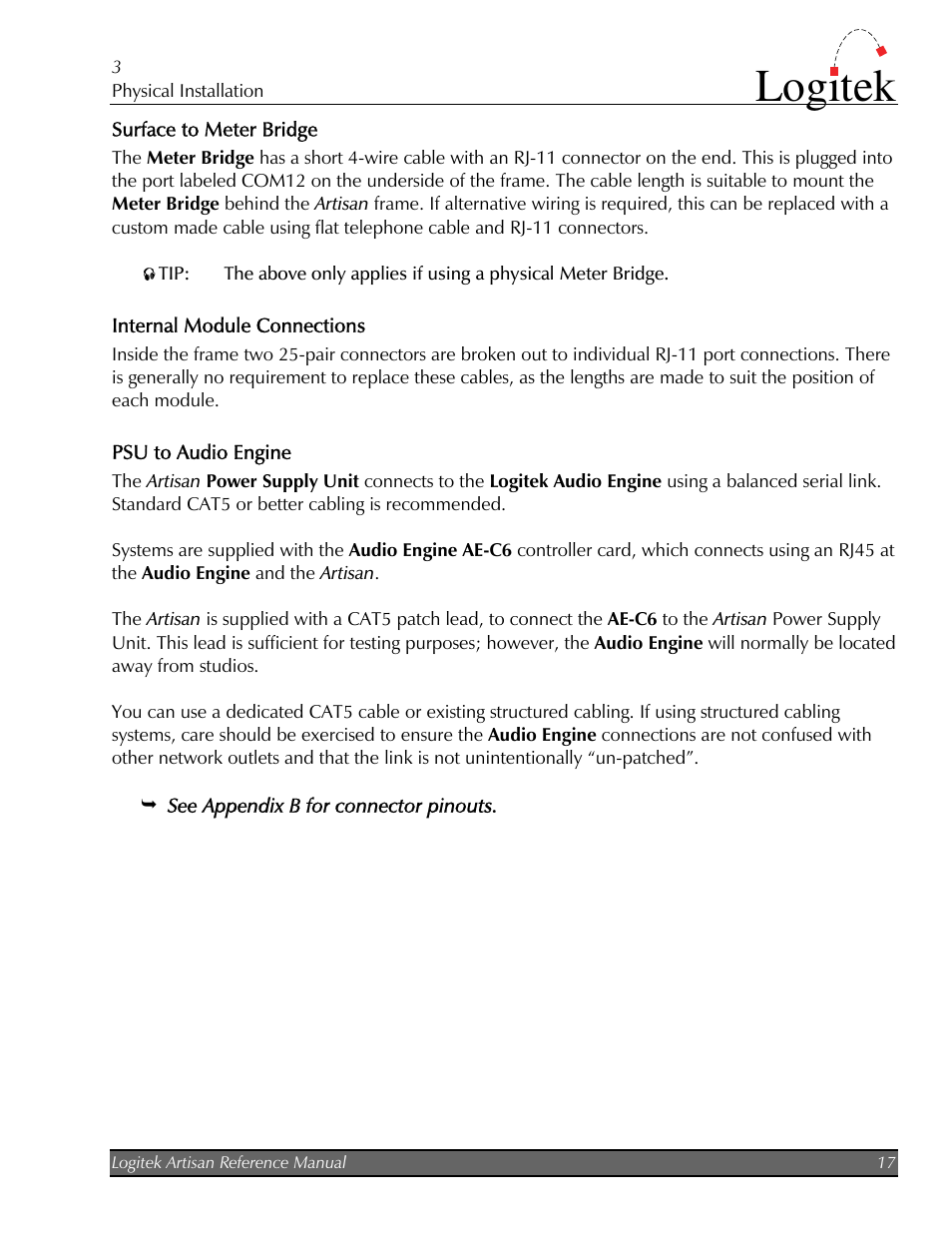 Surface to meter bridge, Internal module connections, Psu to audio engine | Logitek | Logitek Electronic Systems Artisan User Manual | Page 19 / 64
