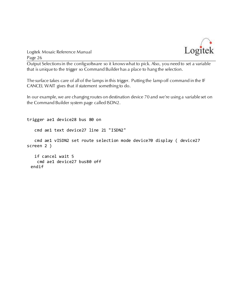 Logitek Electronic Systems Mosaic User Manual | Page 26 / 44