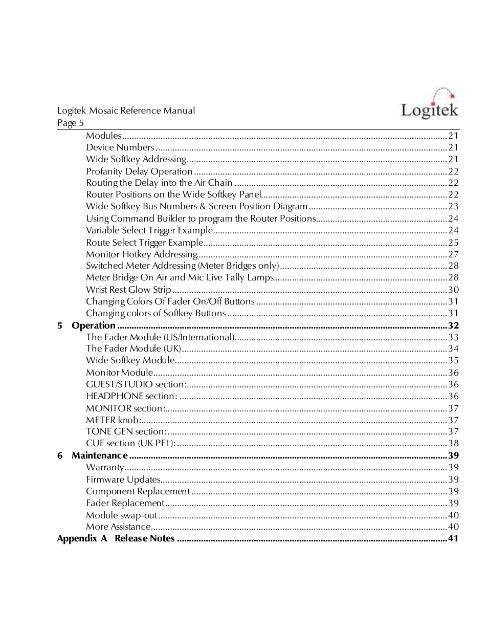 Logitek Electronic Systems Mosaic User Manual | Page 5 / 44