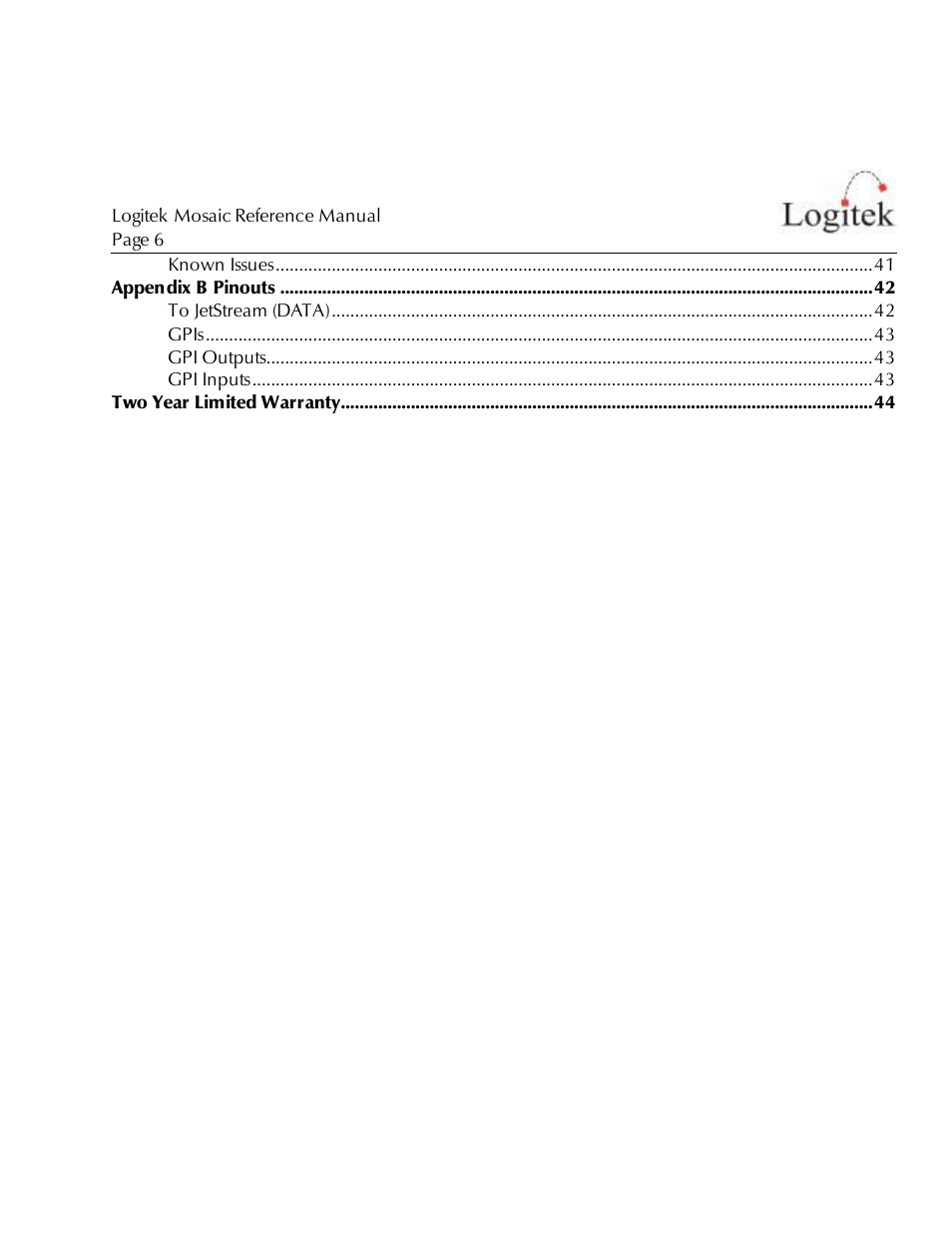 Logitek Electronic Systems Mosaic User Manual | Page 6 / 44