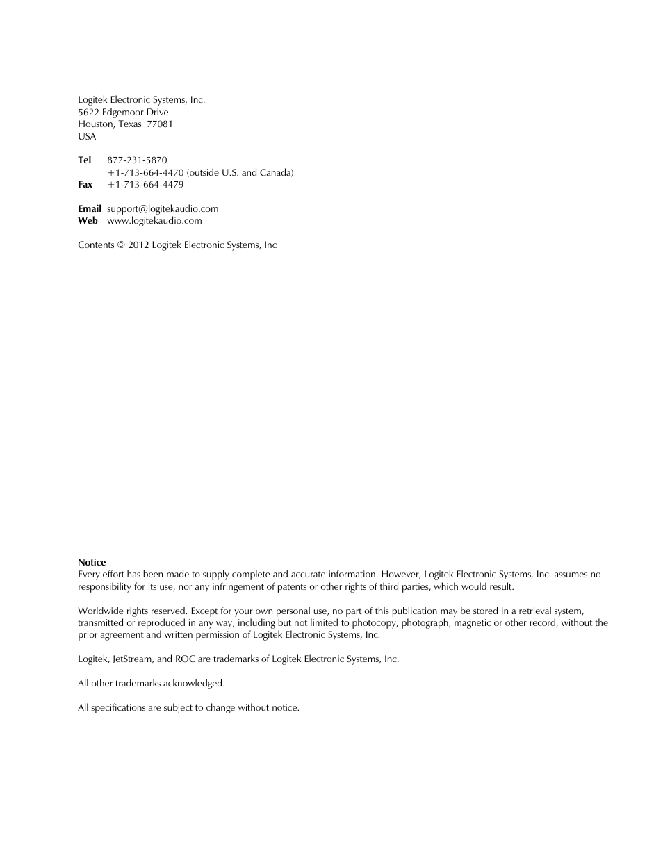 Logitek Electronic Systems ROC User Manual | Page 2 / 40