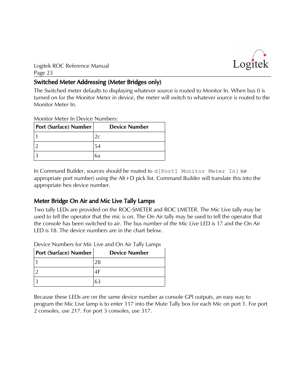 Logitek Electronic Systems ROC User Manual | Page 23 / 40