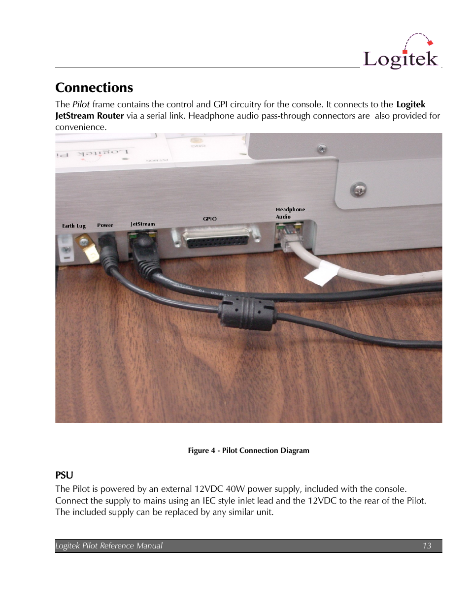 Connections | Logitek Electronic Systems Pilot User Manual | Page 13 / 33