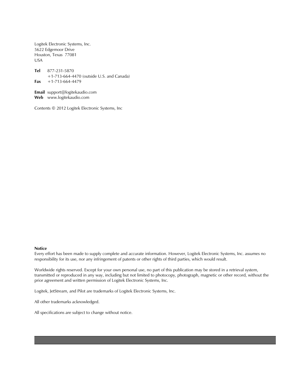 Logitek Electronic Systems Pilot User Manual | Page 2 / 33