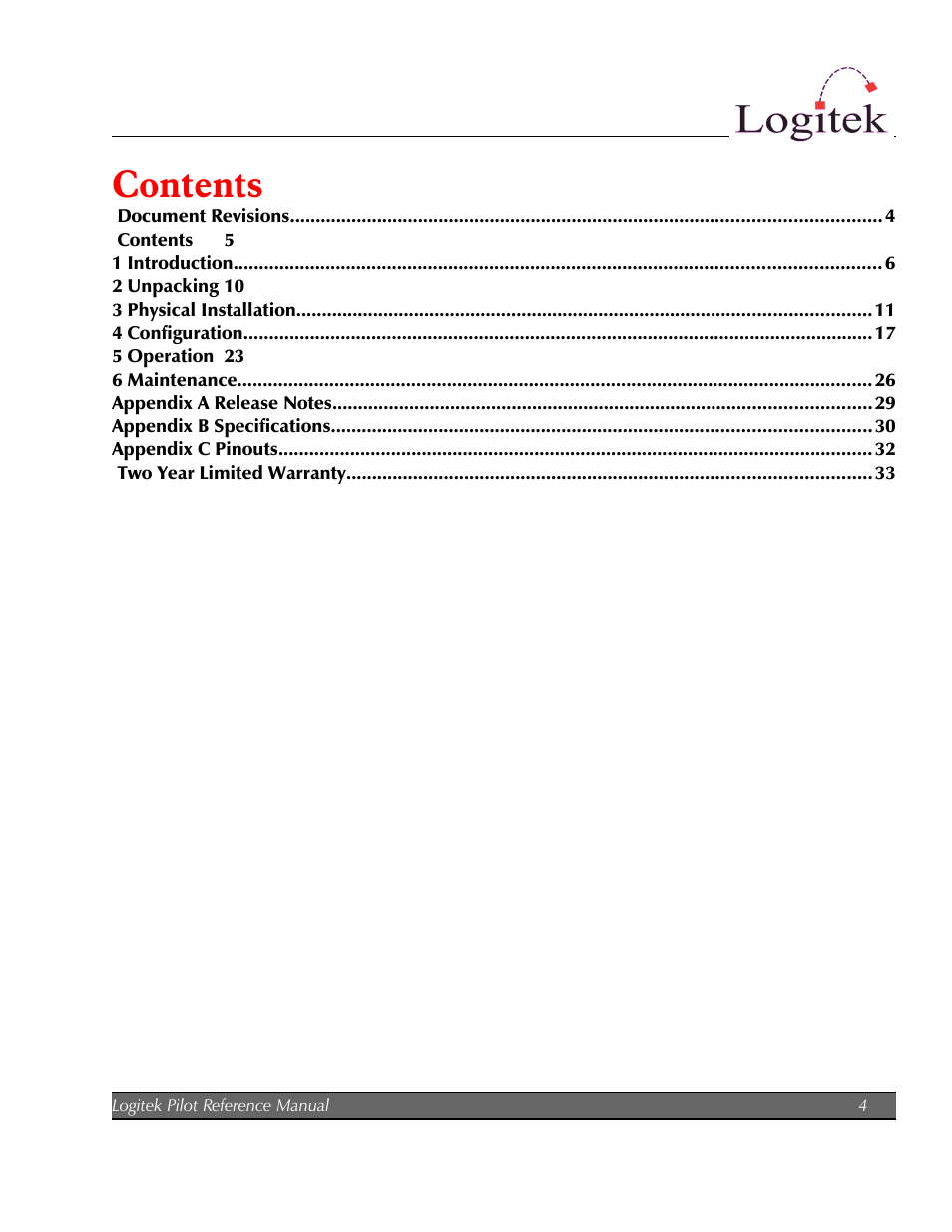 Logitek Electronic Systems Pilot User Manual | Page 4 / 33