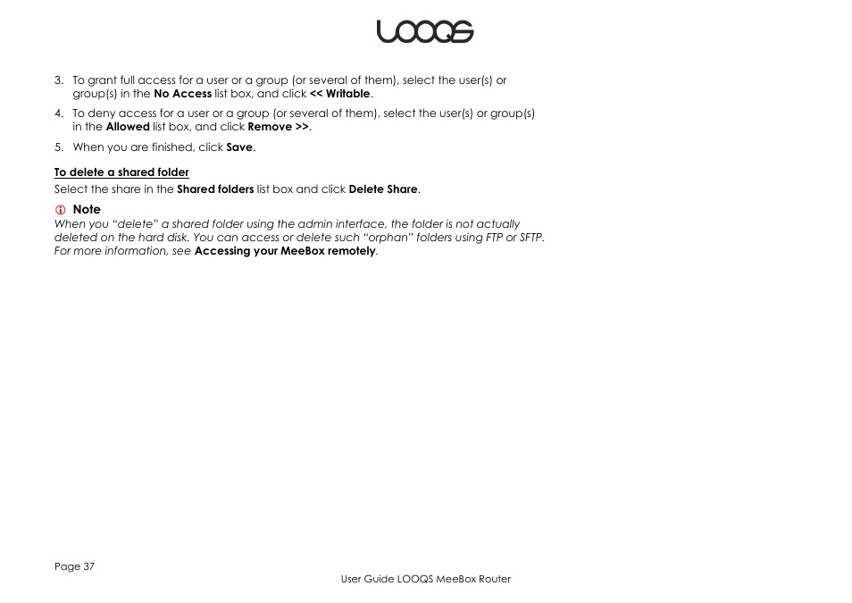 LOOQS MeeBox Router User Manual | Page 37 / 76