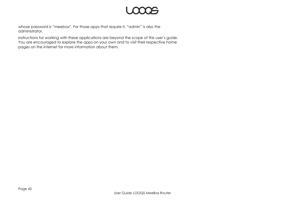 LOOQS MeeBox Router User Manual | Page 42 / 76