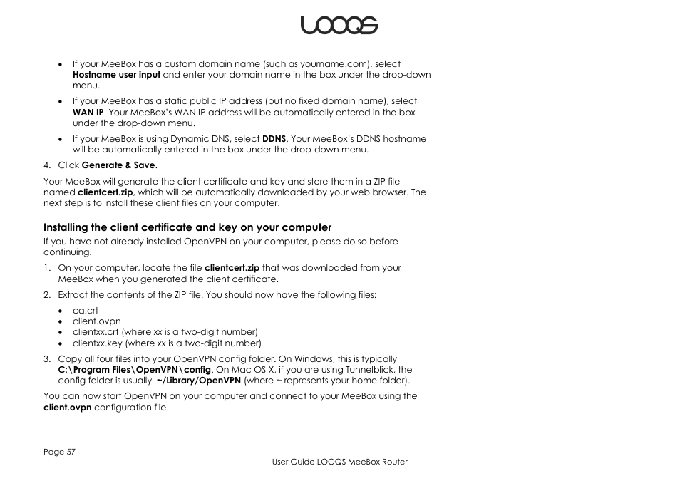 LOOQS MeeBox Router User Manual | Page 57 / 76
