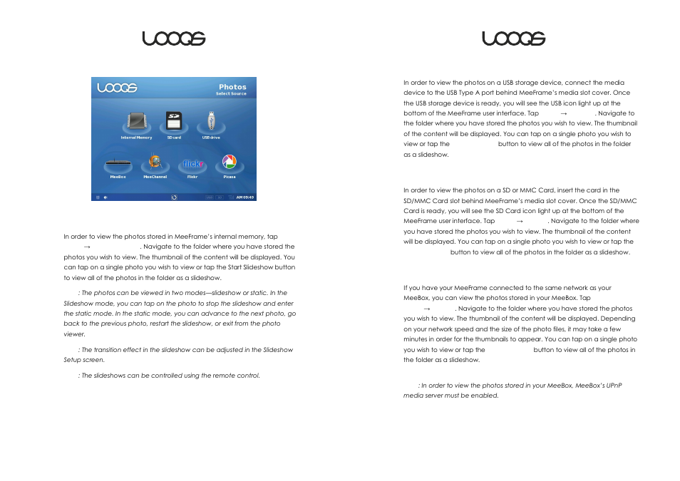 Viewing your photos | LOOQS MeeFrame User Manual | Page 9 / 17