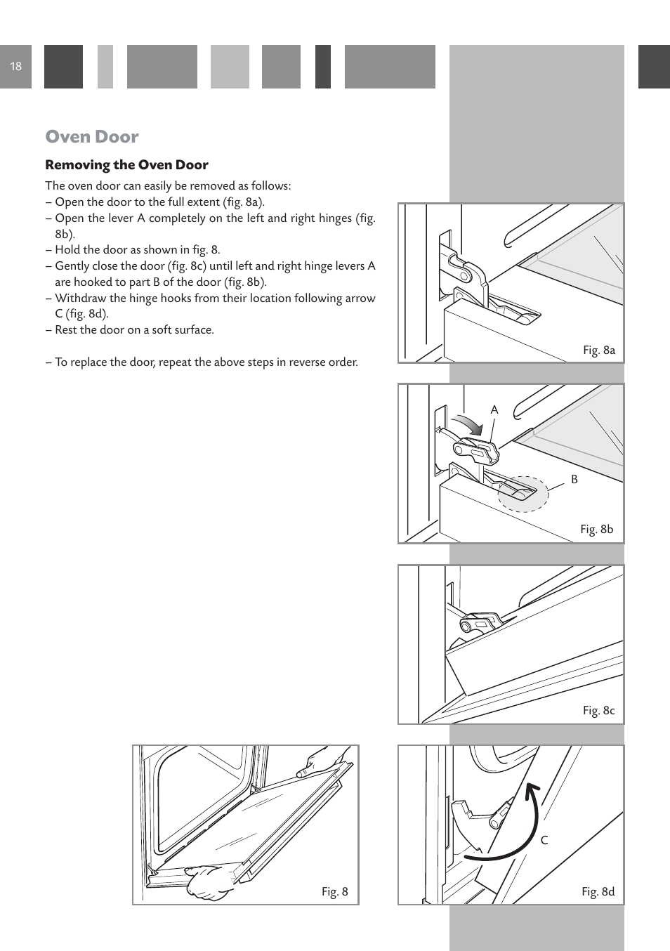 Oven door | CDA SVA 100 PP User Manual | Page 18 / 32