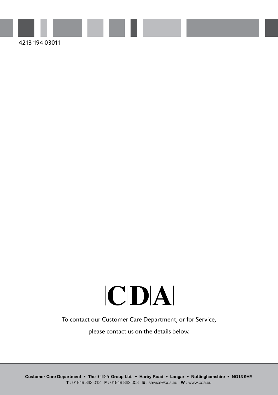 Passionate about style | CDA FREESTANDING TUMBLE CI521 User Manual | Page 11 / 11