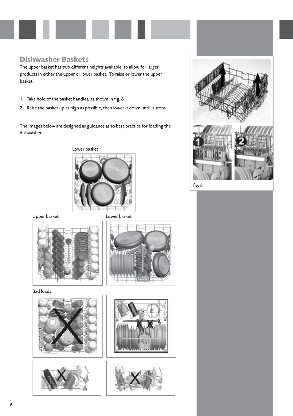 Dishwasher baskets | CDA WC370 User Manual | Page 10 / 21