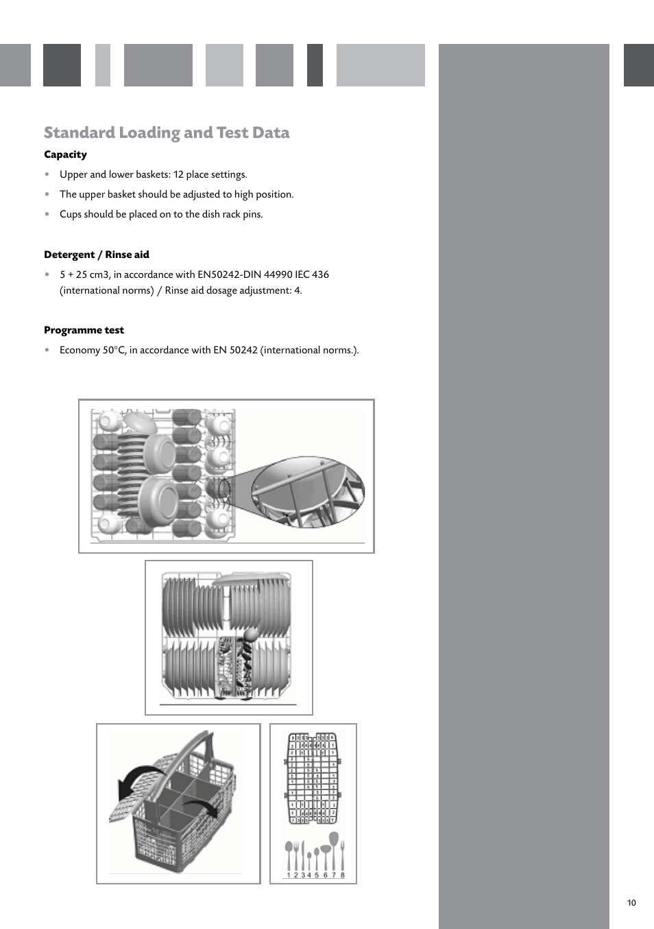Standard loading and test data | CDA WC370 User Manual | Page 11 / 21