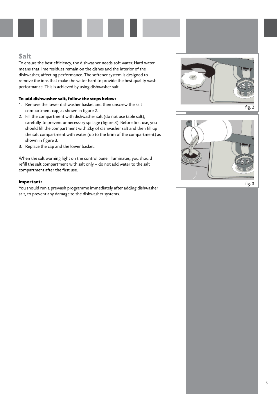 Detergent, Salt, S a l t | CDA WC370 User Manual | Page 7 / 21