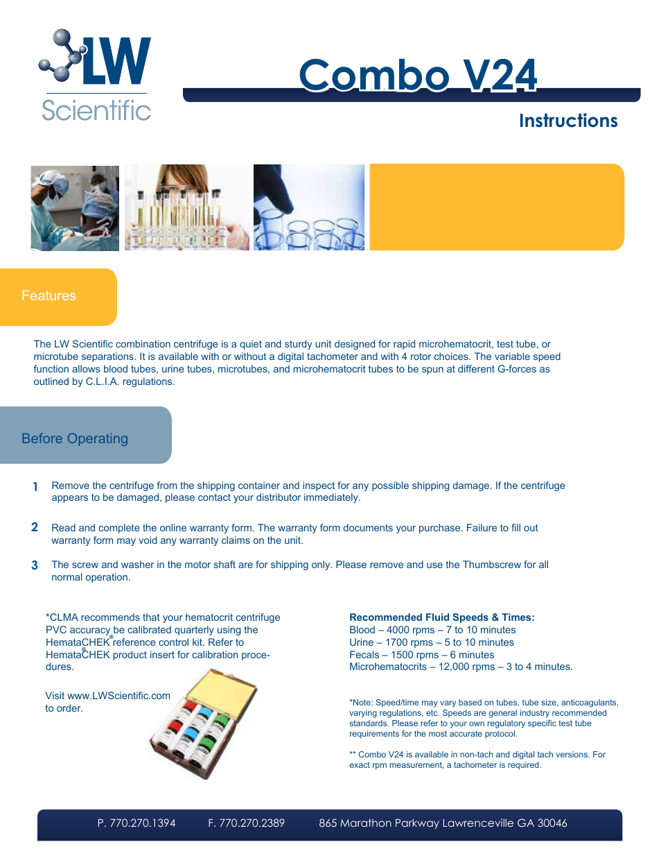 LW Scientific Combo V24 User Manual | 4 pages