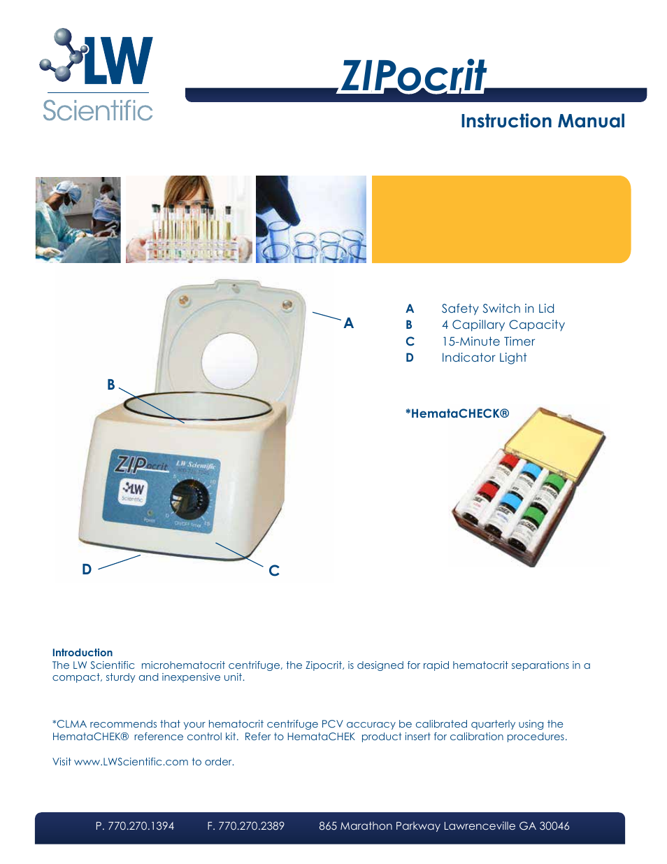 LW Scientific Zipocrit User Manual | 2 pages