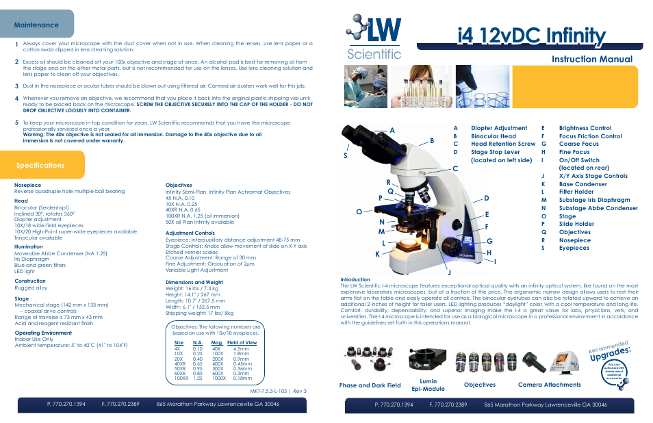 LW Scientific i4 12 Volt Infinity User Manual | 2 pages