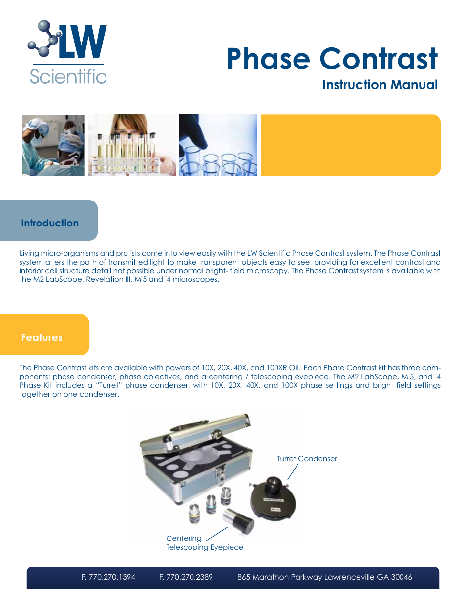 LW Scientific Phase Contrast User Manual | 2 pages